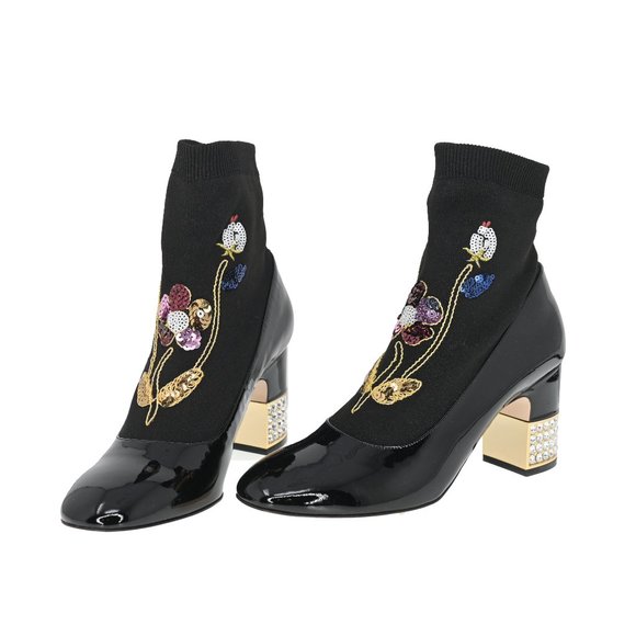 Gucci Candy Crystals and Embroidered Flowers Booties - Picture 2 of 8